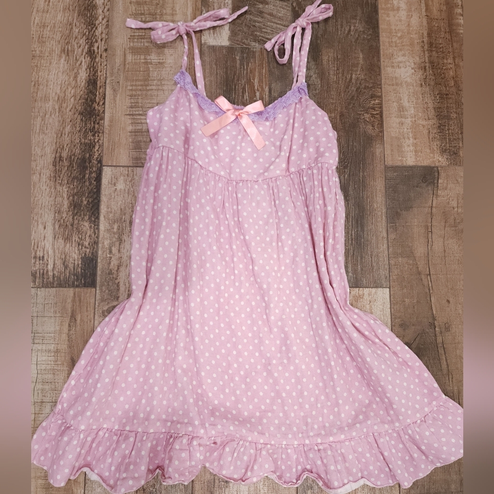 Nile Perch - Mini Pink Polka Dot Dress